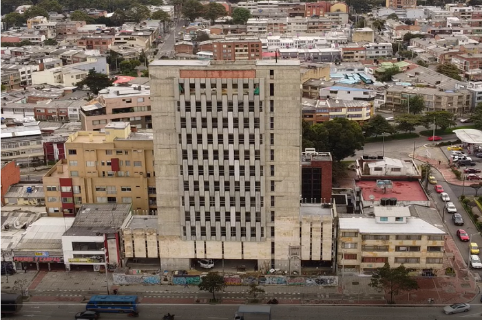 Imagen aérea de la nueva sede de la Alcaldía Local de Teusaquillo